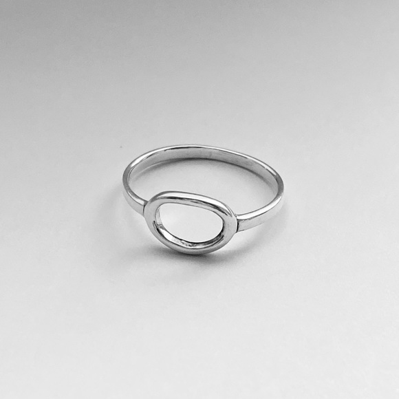 Sterling Silver Small Halo Ring, Open Circle Ring, Silver Rings - Picture 9 of 13